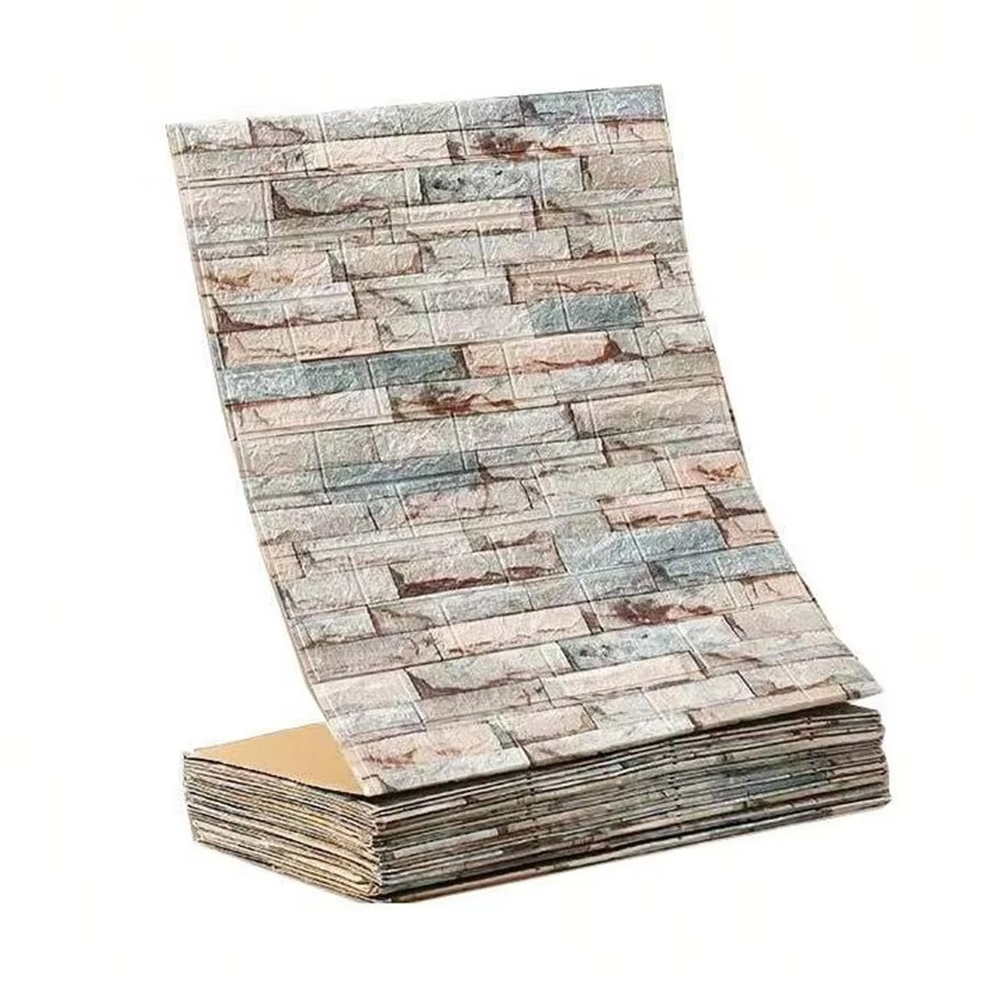 3D Self-Adhesive Brick Wallpaper – Waterproof Wall Sticker for Home Decor