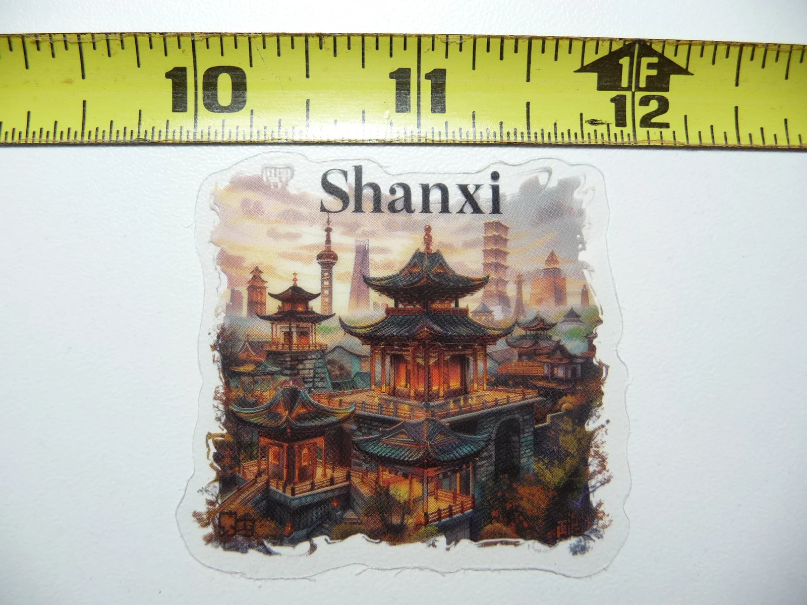 SHANXI CHINA SMALL STICKER DECAL TRAVEL VIEW SITE COLORFUL VISIT VACATION