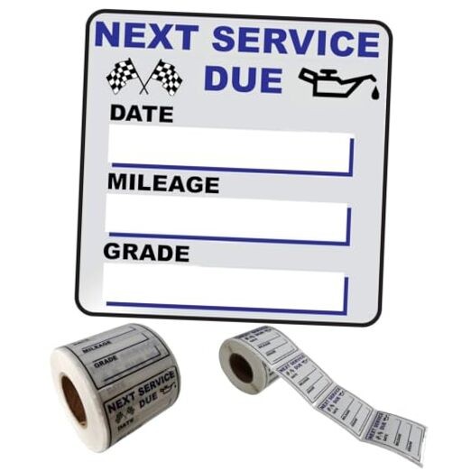 Oil Change Stickers, 300 Pcs 2 x 2 Inches Clear Oil Change Window Stickers for