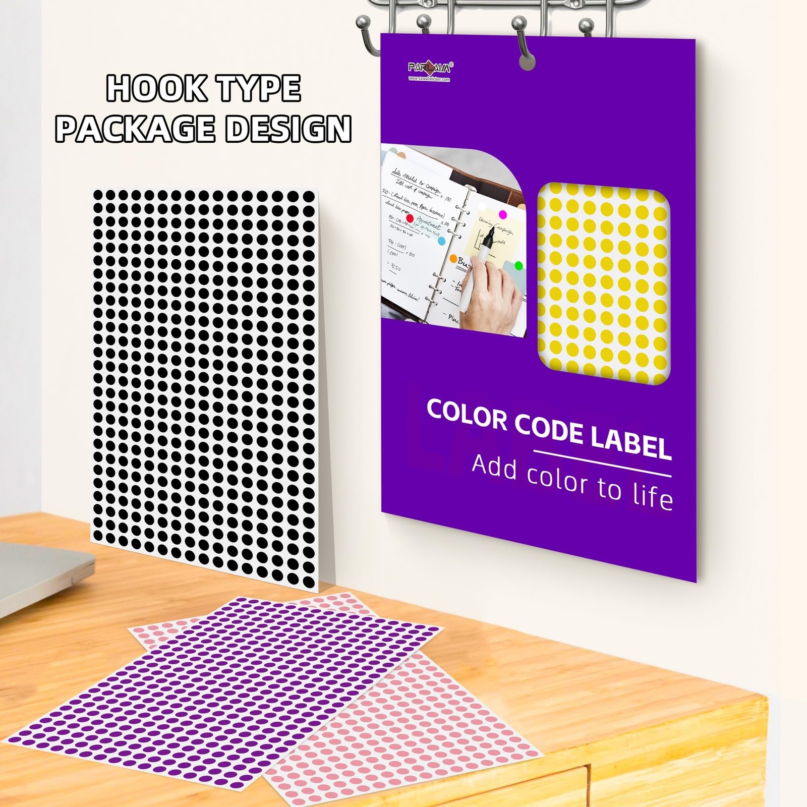 PARLAIM 1/4 Inch Roll Color Coding Labels,6800PCS Round Adhesive Circle Dot S…