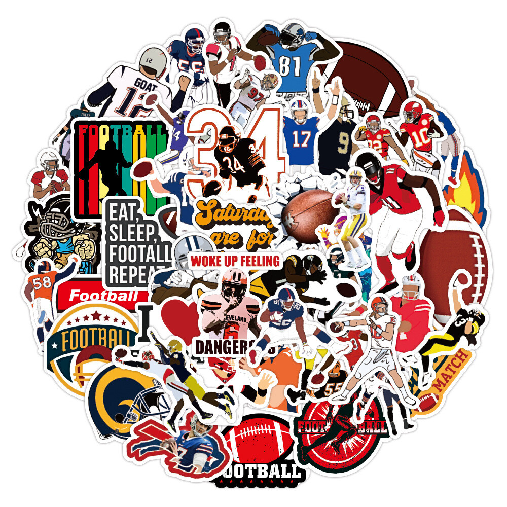 100Pcs Football Sticker for Adults Teens Girls Scrapbooking Water Bottles