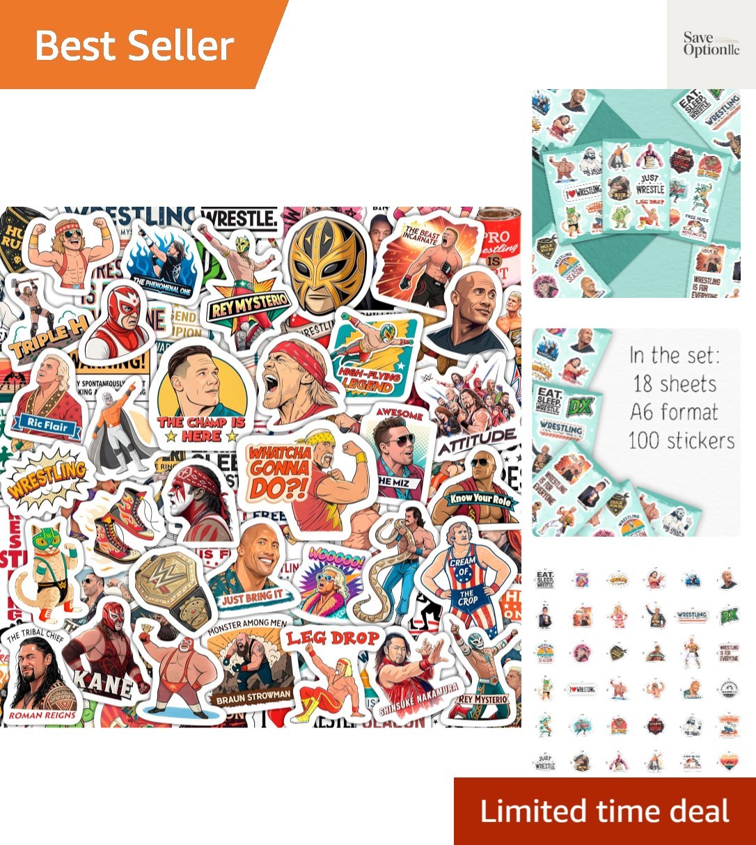 100Pcs Wrestling Stickers Pack – Fighter Vinyl Decals, Water Bottle, Laptop –…