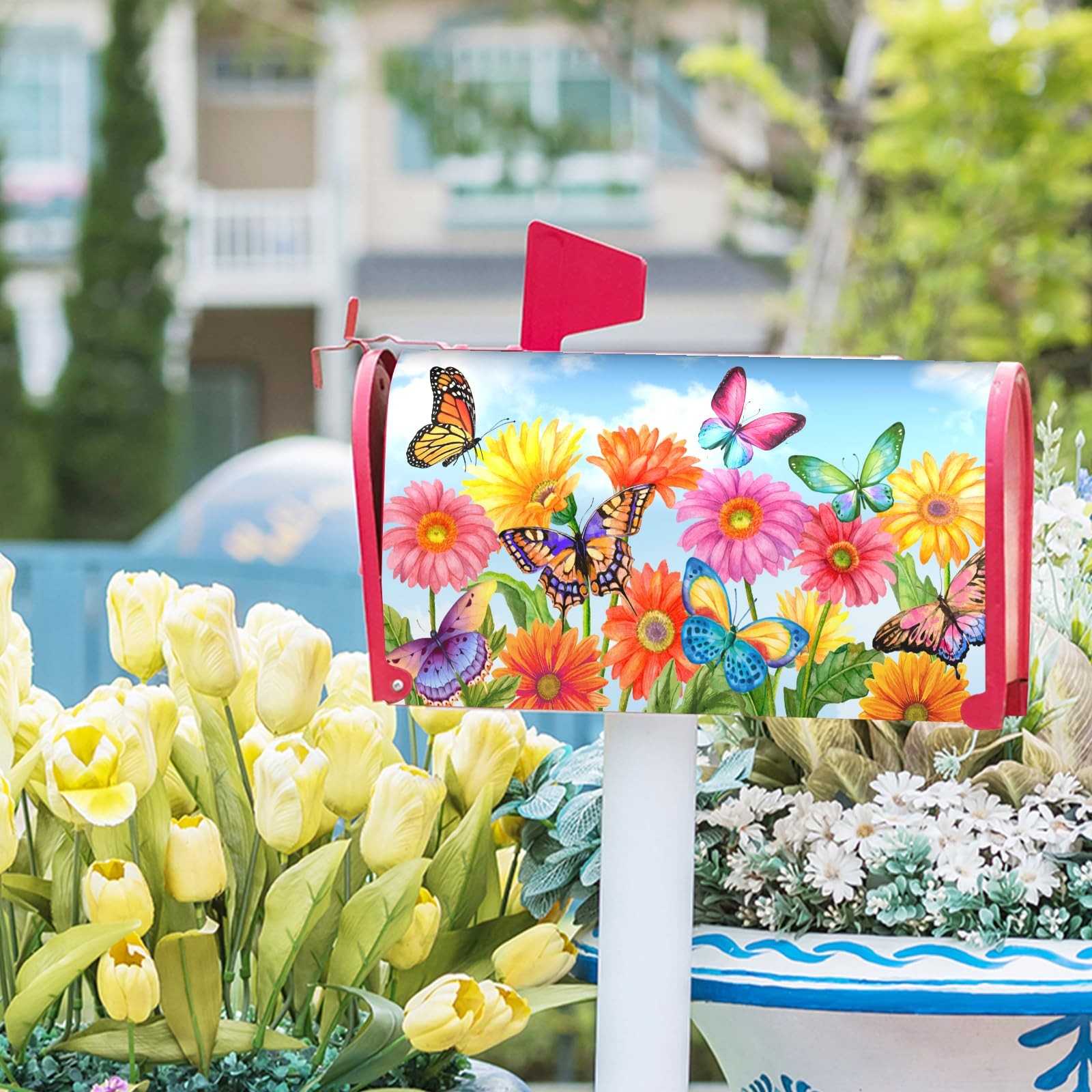 Granbey Spring Flower Mailbox Covers Magnetic Standard Size 21×18",