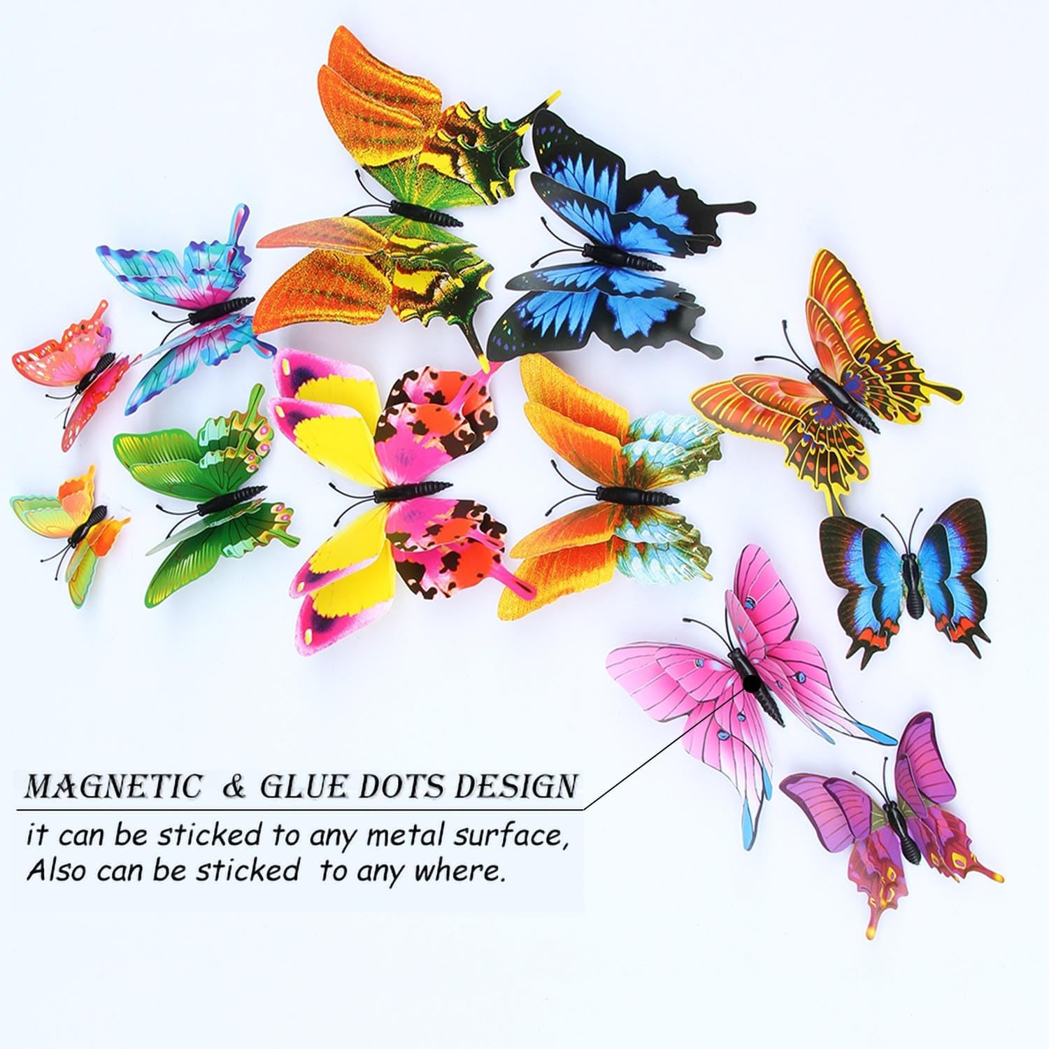 Butterfly Wall Decor 24/48 PCS, 3D Butterflies Stickers for Party Decorations wi