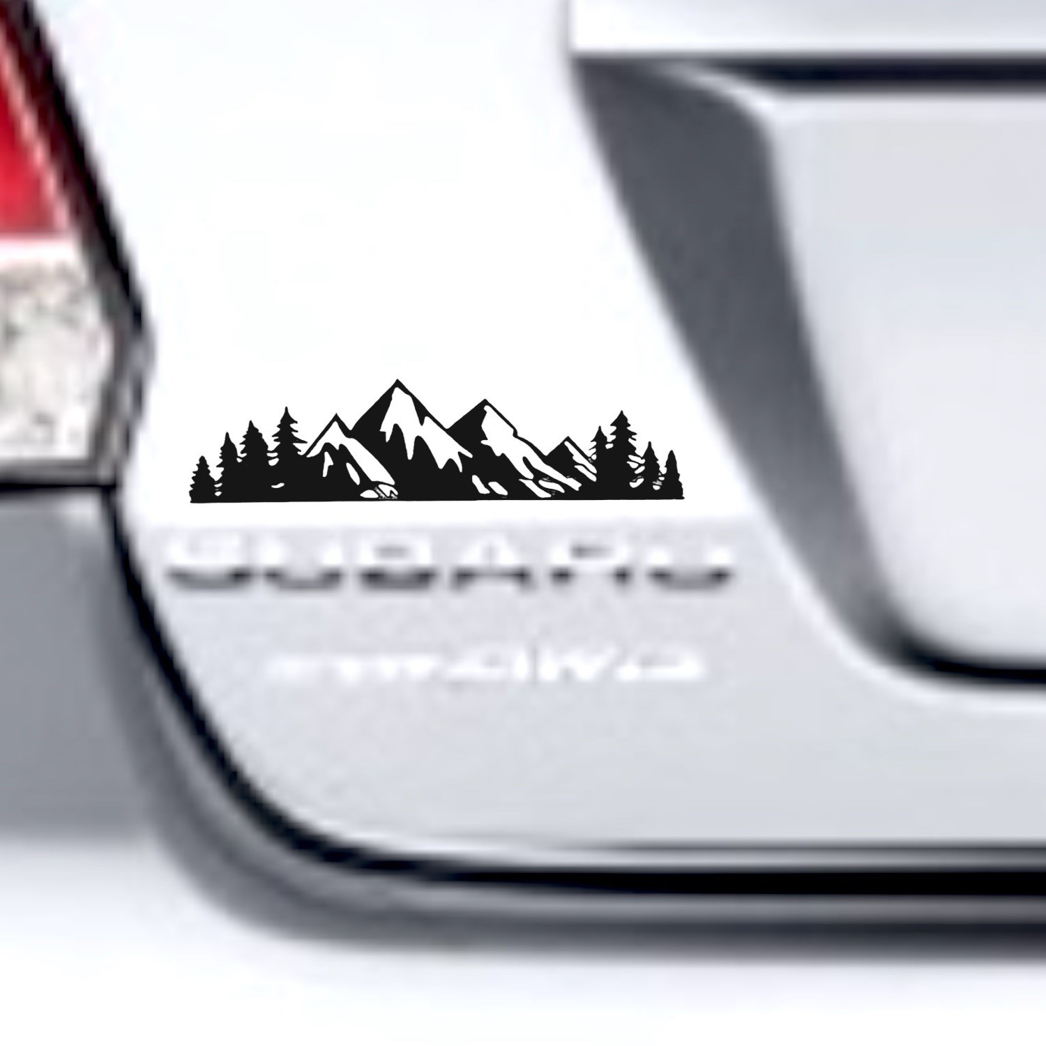 MOUNTAIN RANGE TREE LANDSCAPE SCENE Vinyl Decal for Car Jeep Truck