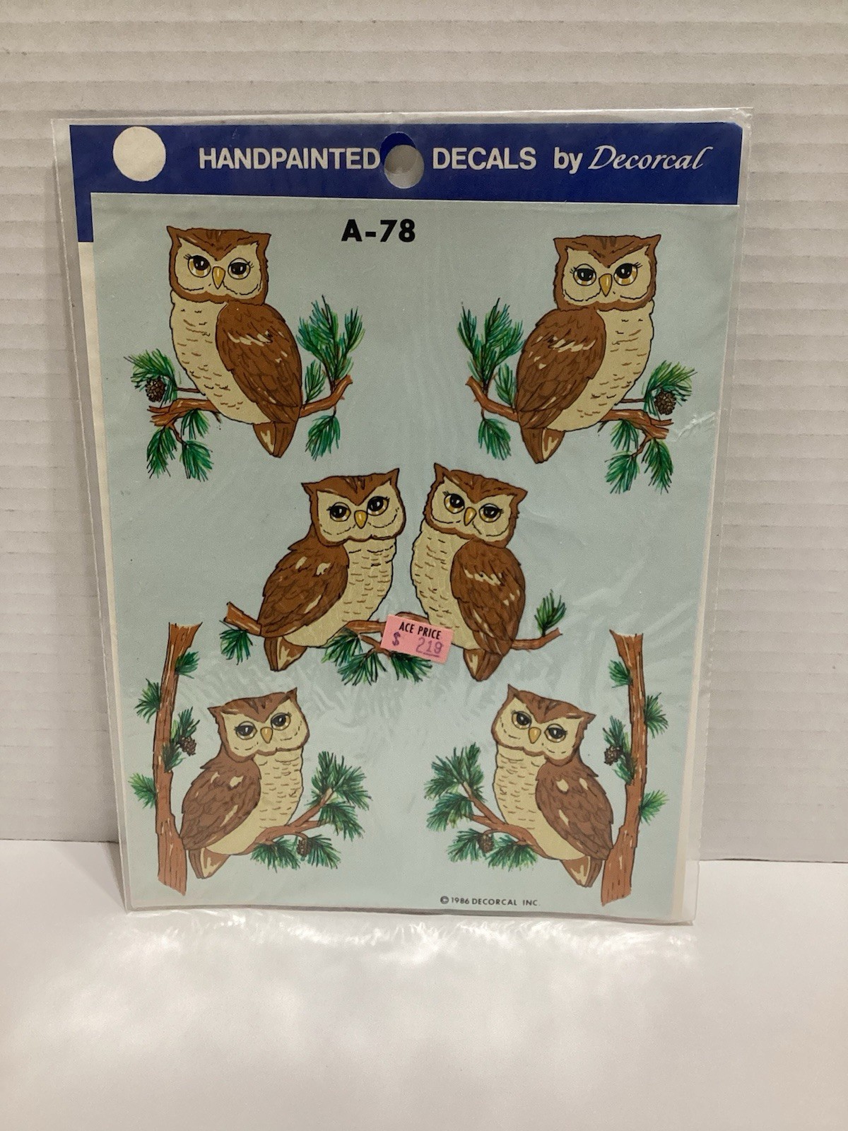 Vintage Handpainted Decals By Decoral Owls A78 1986 New Sealed