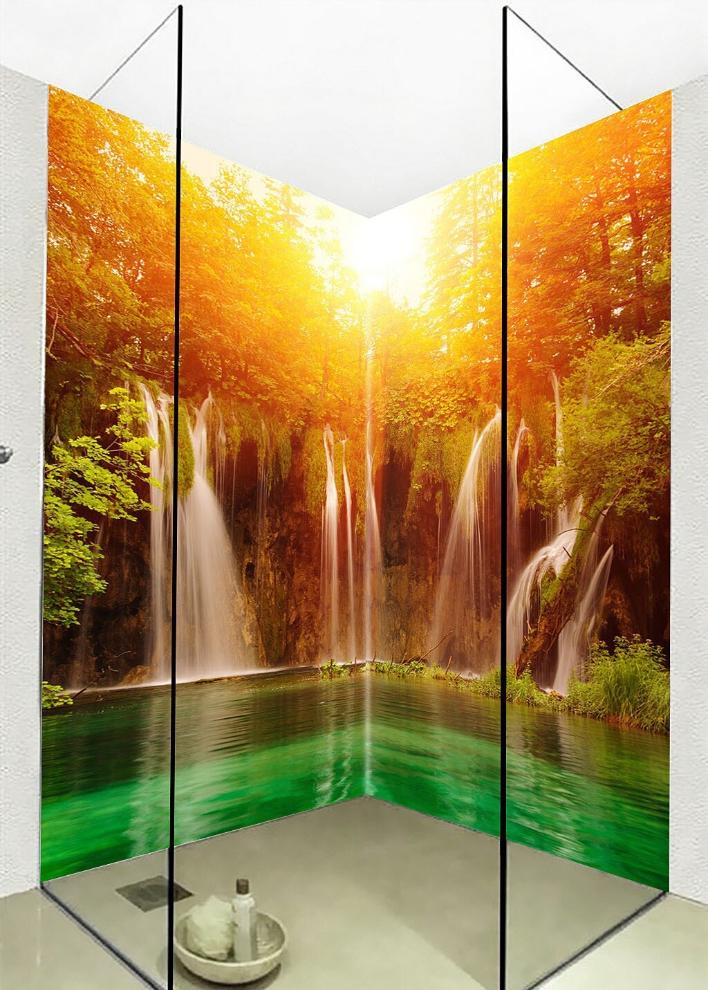 Custom Mural Wallpaper 3D Waterfalls Photo Wall Sticker PVC Self-Adhesive Waterp