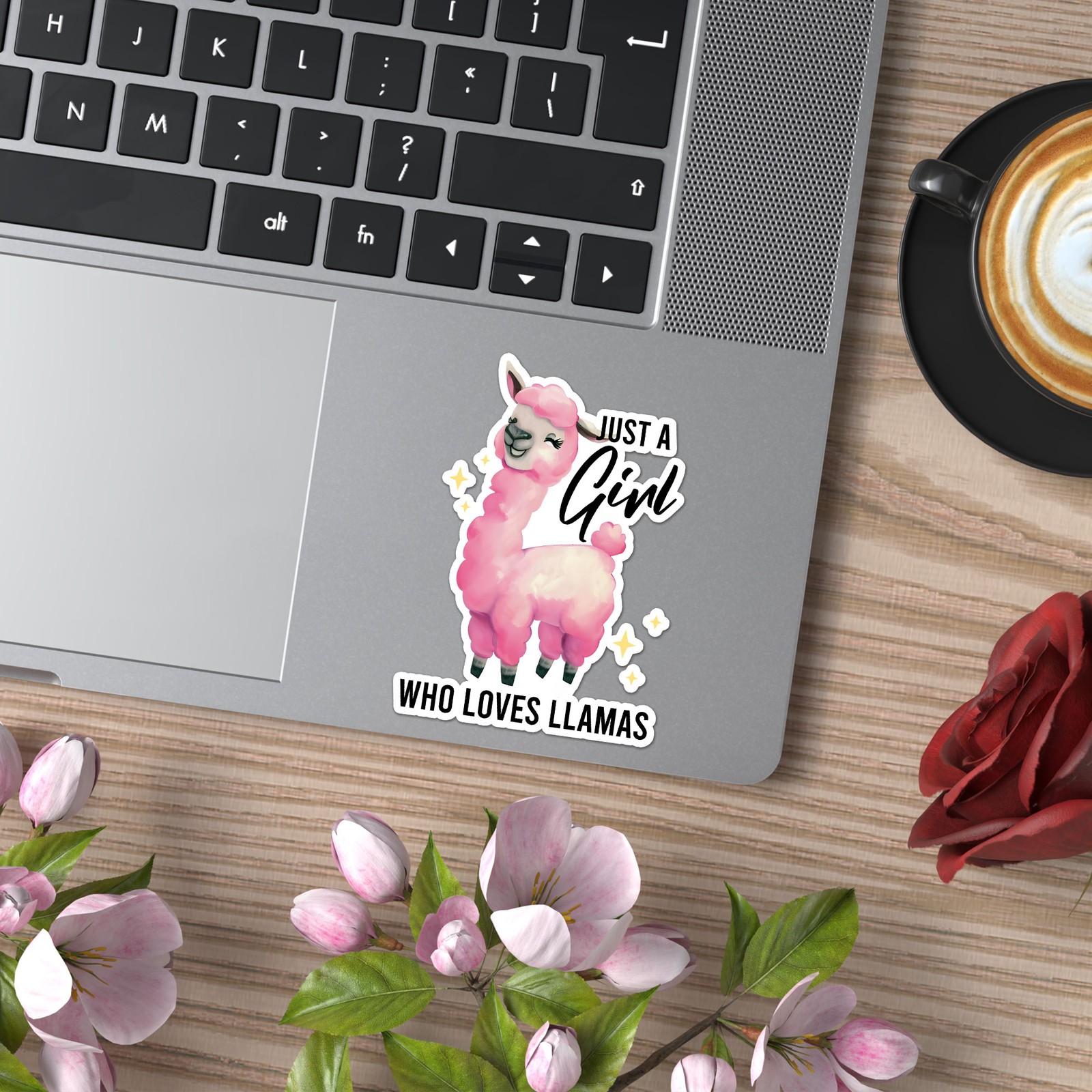 Girl Loves Llamas – Vinyl Decal Sticker – Car Window Laptop – ebn9148