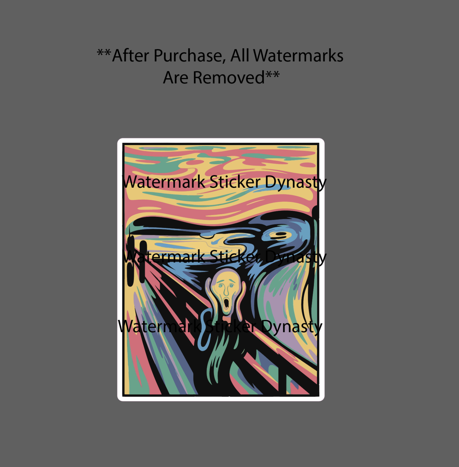 The Scream Sticker Waterproof Decal Painting Art Abstract Vintage Retro Gift NEW