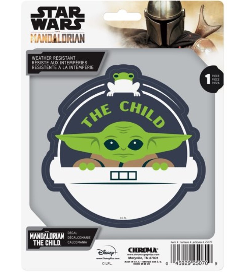 WEATHER RESISTANT BABY YODA CAR WINDOW VINYL DECAL STICKER THE CHILD STAR WARS