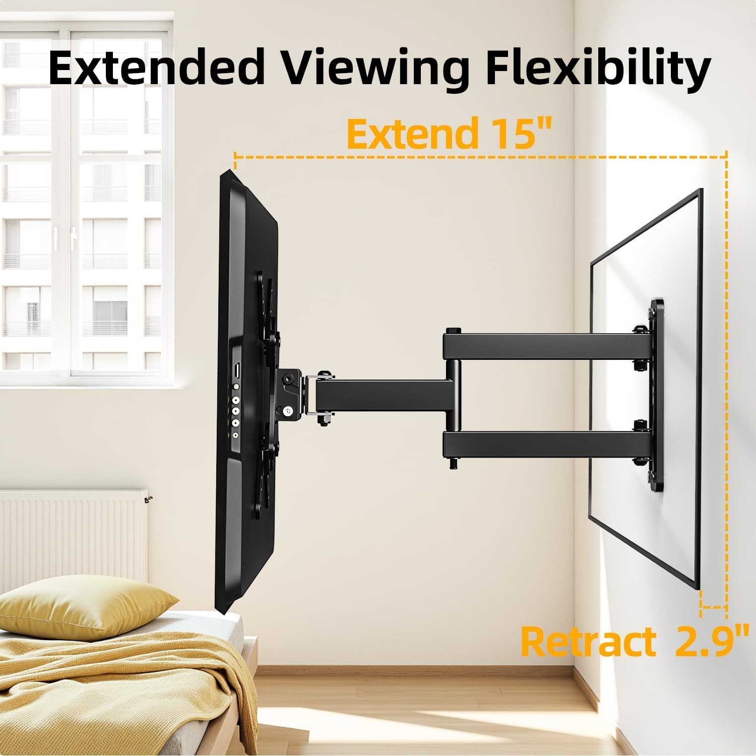 32+ 40 Inch Full Motion TV Wall Mount for 13-43" Tvs & Monitor, 360° Rotating Sm