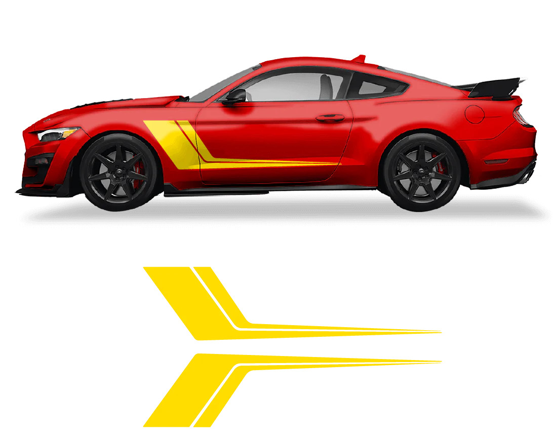 Aftermarket Ford Mustang Side Door 2 Color Graphics