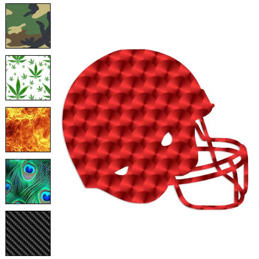 Football Helmet Sports, Vinyl Decal Sticker, 40 Patterns & 3 Sizes, #326