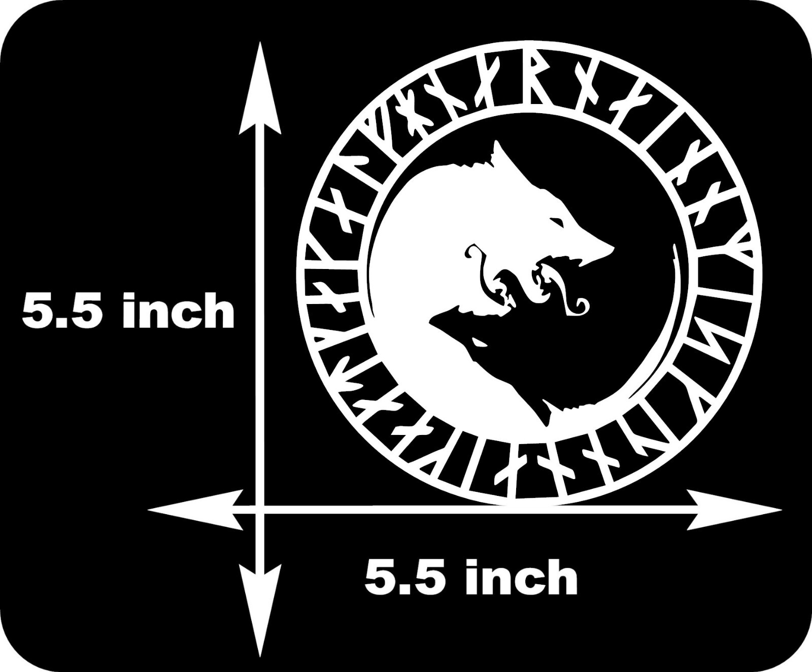 Viking Rune Wolf Yin Yang Runic Vinyl Decal Sticker Car Window Wall 5.5" x 5.5"