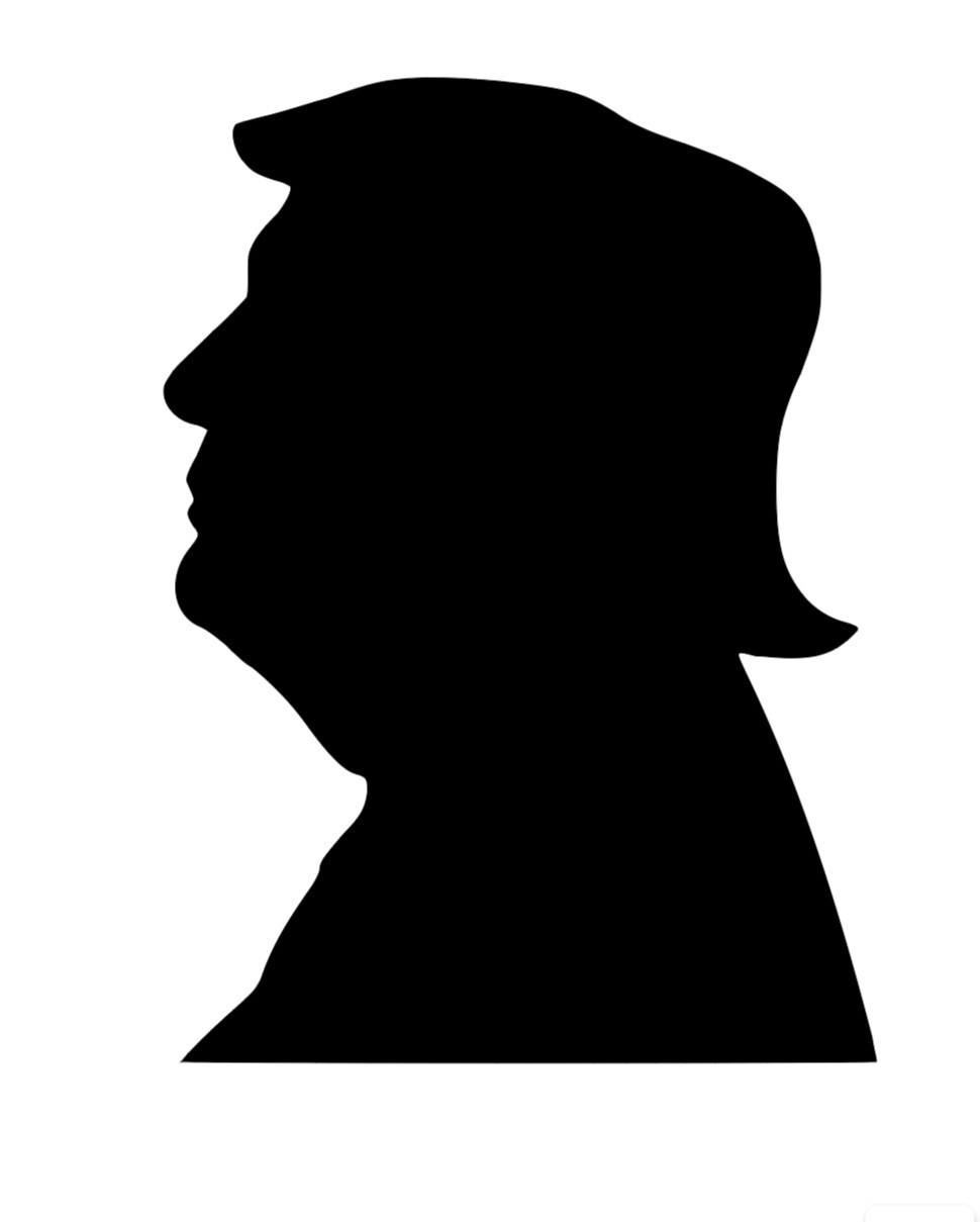 Donald Trump Head Silhouette Vinyl Decal Window Laptop Any Size Any Color
