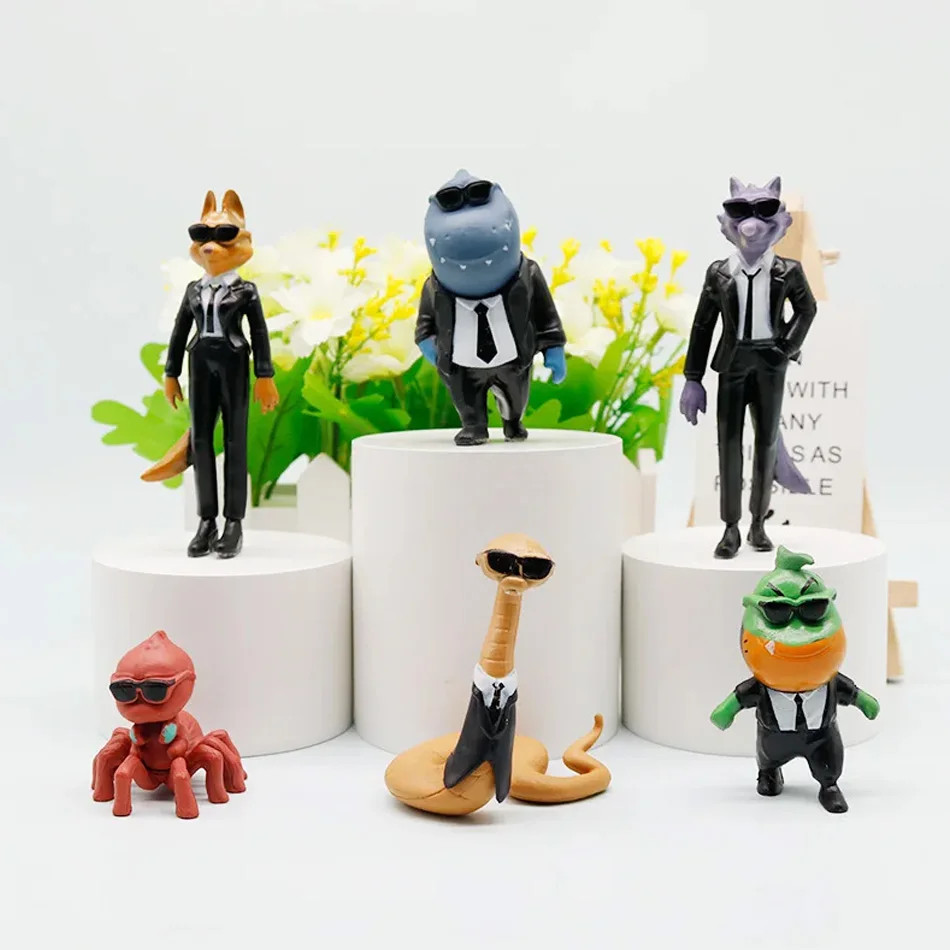 6Pcs The Bad Guys Figures Set Cartoon PVC Action Model Toys Kids Gift