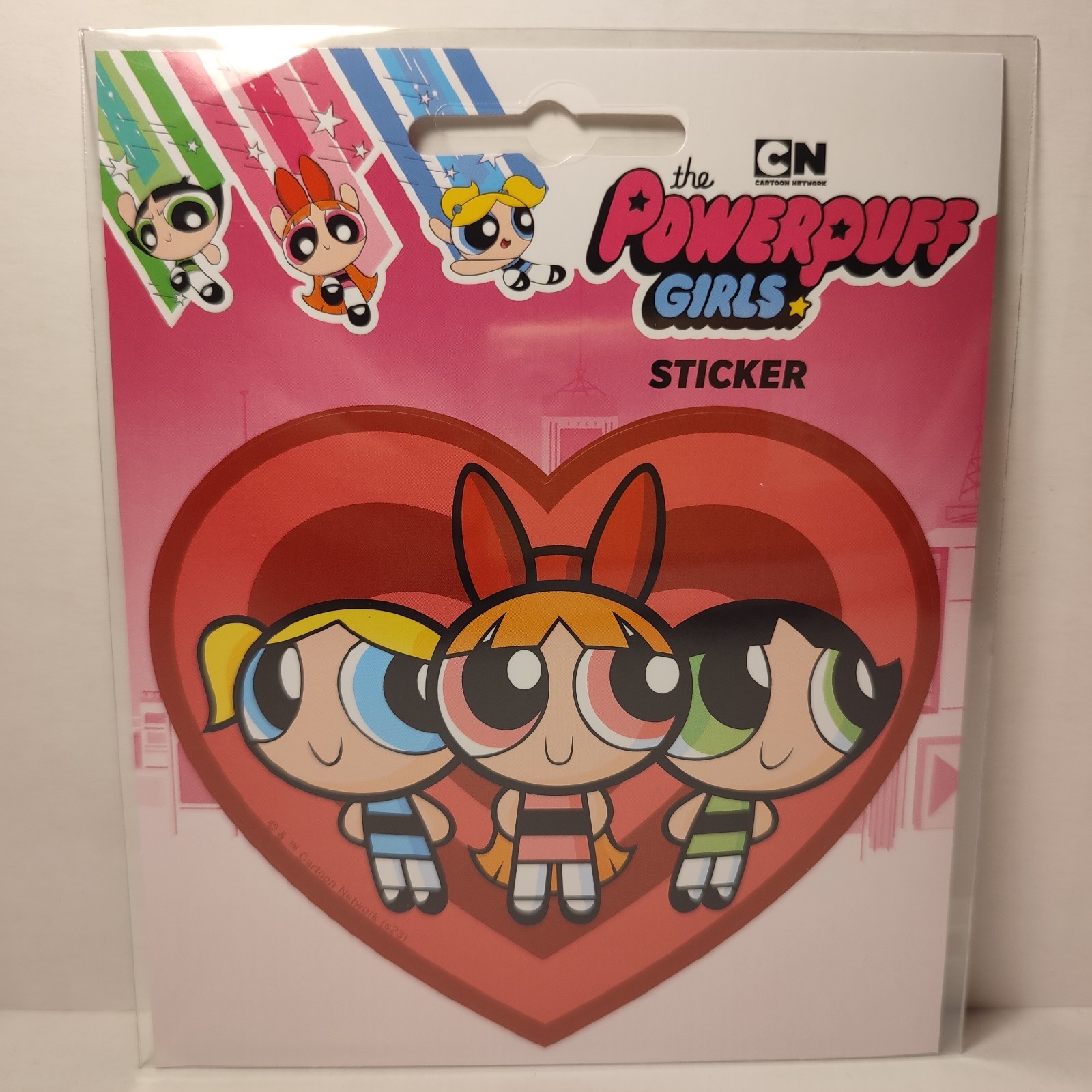 Powerpuff Girls Large Heart Shaped Sticker Official Cartoon Collectible Decal