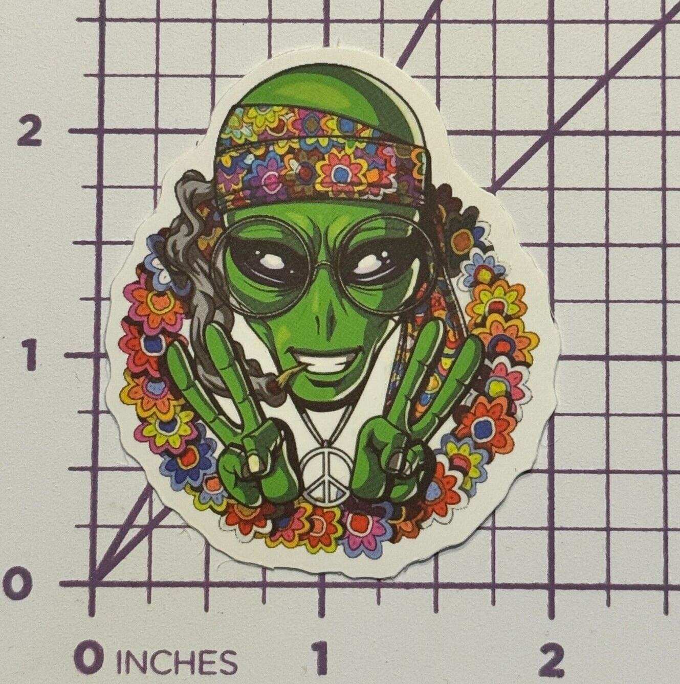 Alien Life Peace Sign Flower Headband – Vinyl Decal Sticker Bomb Trippy Hippie