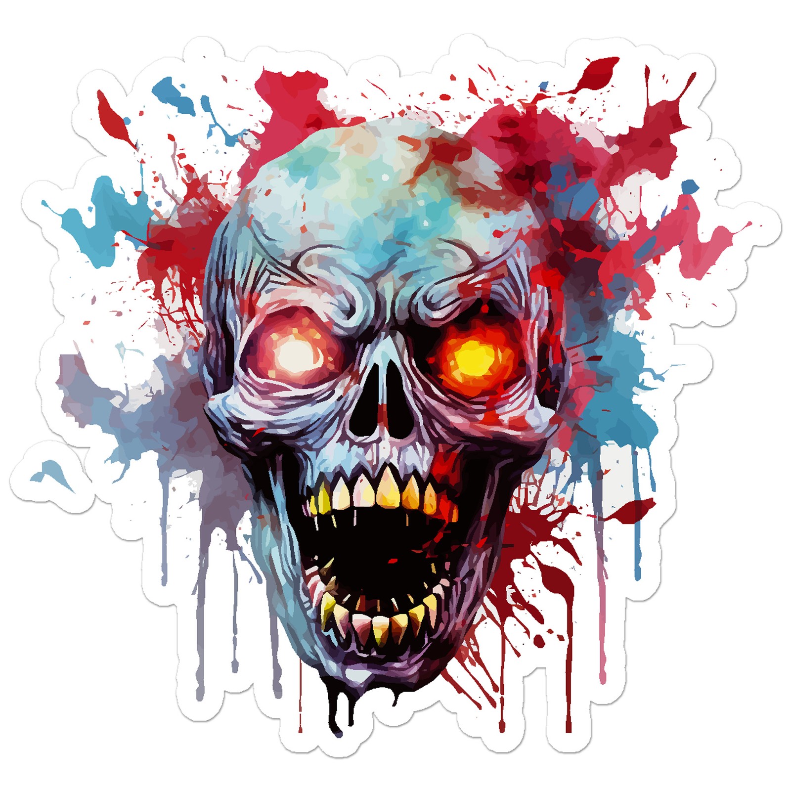 Scary Zombie Skull – Vinyl Decal Sticker – Car Window Laptop – ebn11125