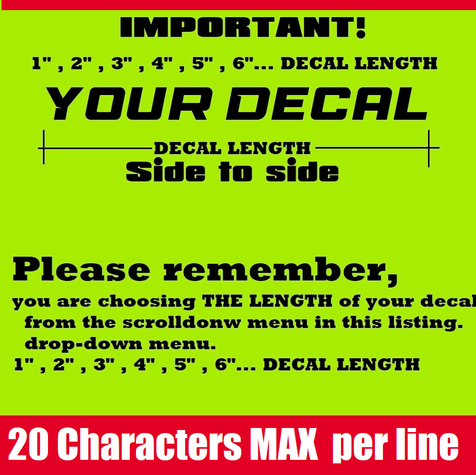 Custom Text Vinyl Decal Sticker Personalized Lettering ANY TEXT – ANY NAME {c19