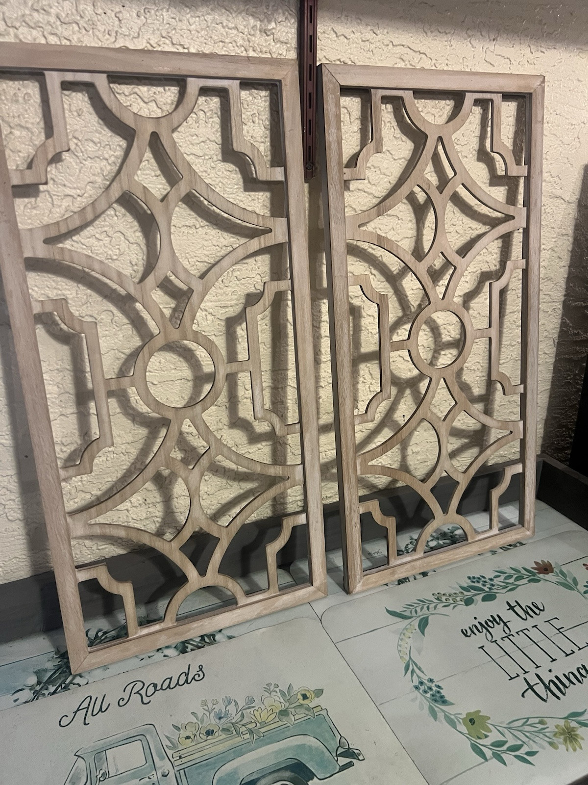 Wood Decorative Two Panels To Hang. 23 .75 X 11.75