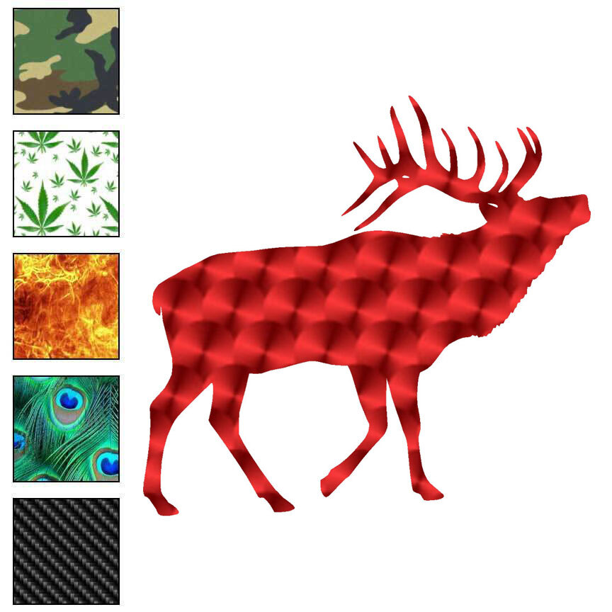 Elk Deer, Vinyl Decal Sticker, 40 Patterns & 3 Sizes, #6099