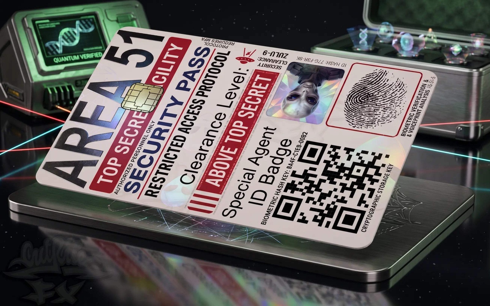 Area 51 "Above Top Secret" Access Card – Custom Credit Card Skin