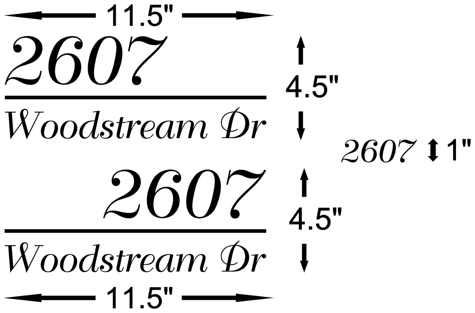 3-pack Mailbox Numbers and Address Vinyl Decals – Street Home – Die Cut Duchess