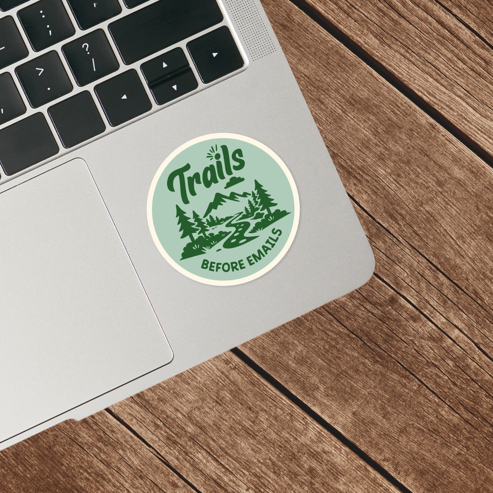 Trails Before Emails Hiking Sticker Camping Backpack Outdoor Decal