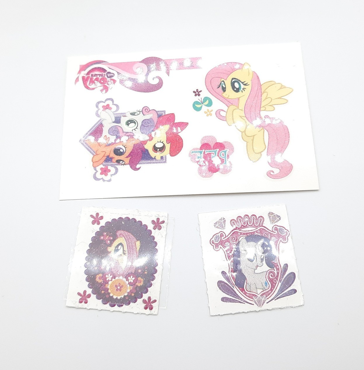 My Little Pony Fun Tats temporary tattoo set Rarity Fluttershy CMC FIM Enterplay