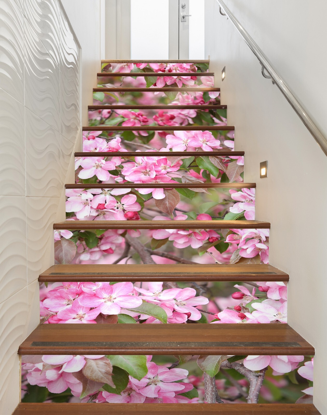 3D Peach Blossom ZHU950 Stairs Risers Decoration Photo Mural Vinyl Wallpaper Amy