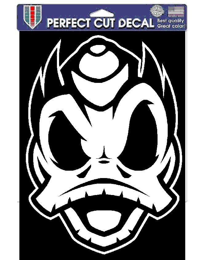Oregon Ducks Combat Duck Decal – Sticker Die Cut WHITE