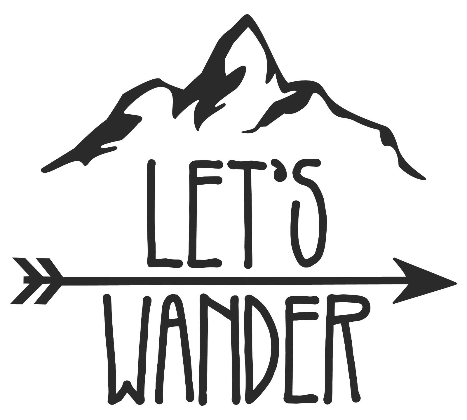Let's Wander Mountains Hiking Camping Arrow RV Decal Sticker for car cup