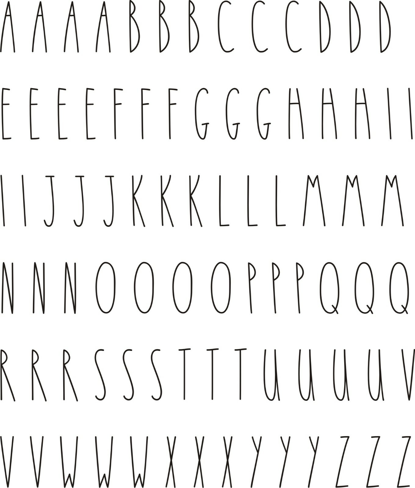 Rae Dunn Inspired Decal Stickers -1"-6" letters