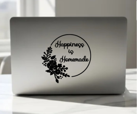 Happiness is Homemade Vinyl Decal Bumper Sticker Car Truck SUV Window Mirror Art