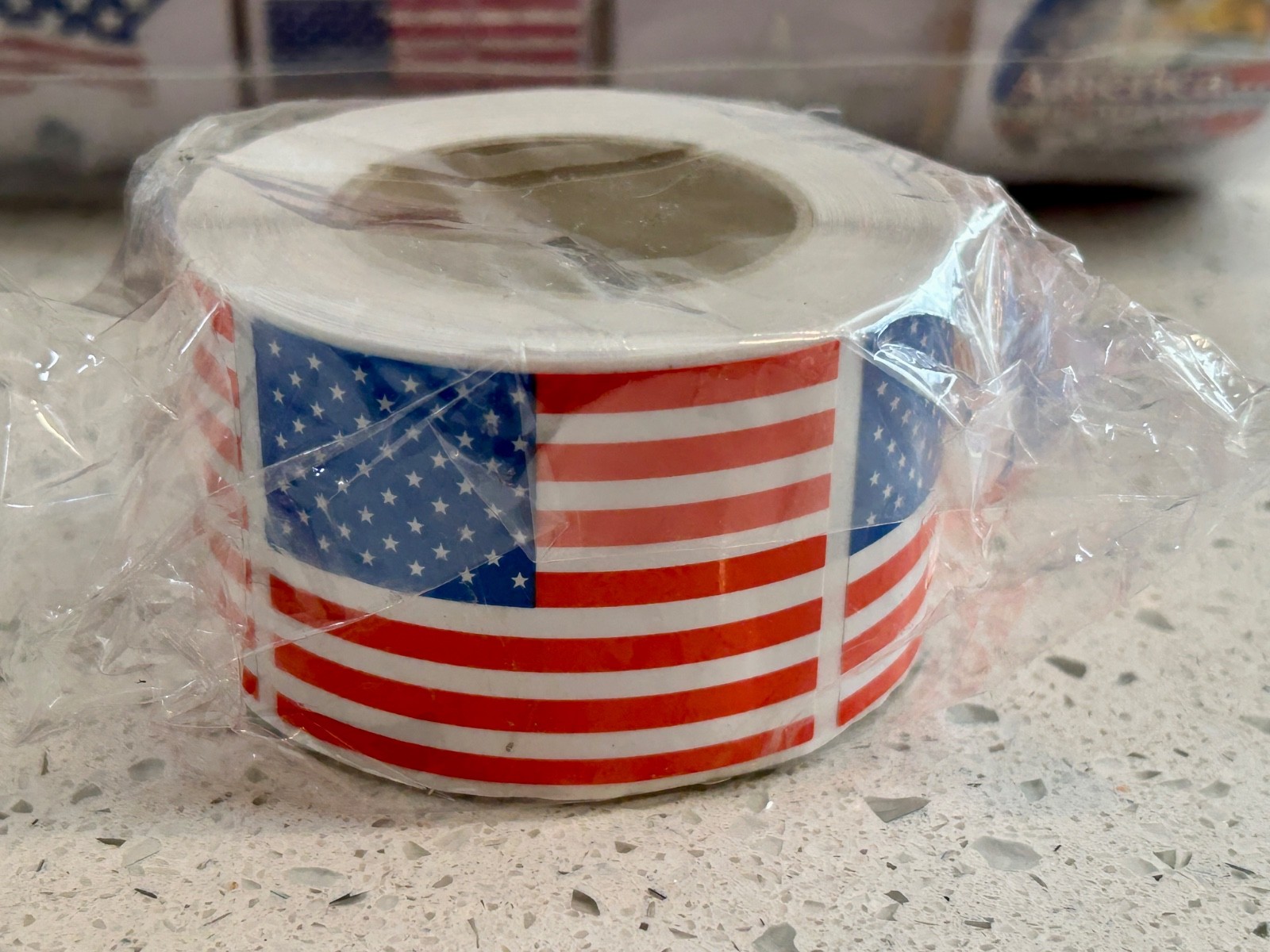 Star Spangled Red White & Blue Patriotic Stickers 6 Rolls – 750 Stickers Total