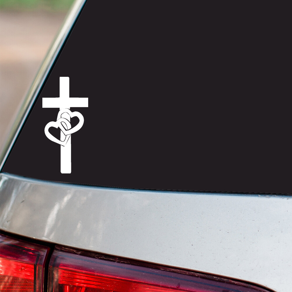 Christian Cross Sticker Jesus Religious S33 all chrome and regular vinyl colors