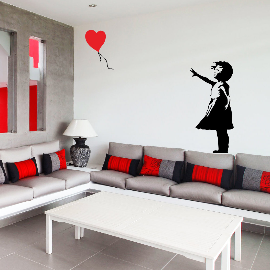 Banksy Childhood Girl With Balloon Sticker Large Vinyl Decal wall art decoration