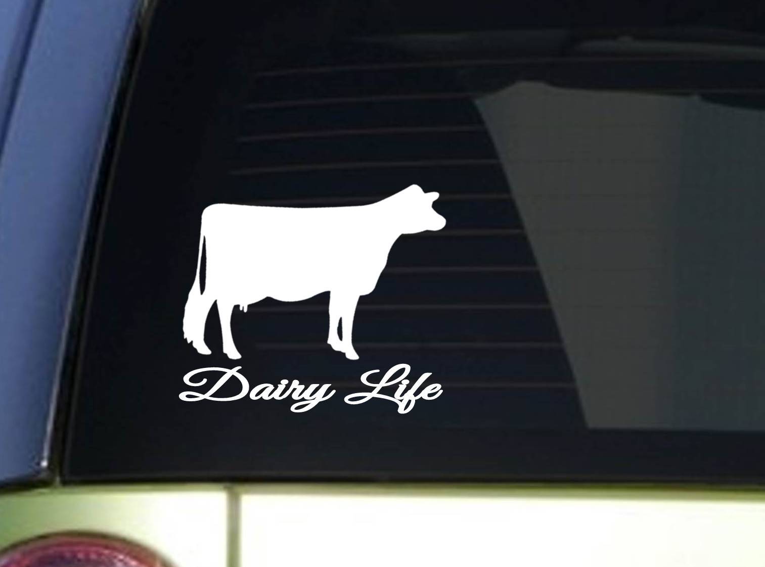 Dairy Cow Life *I908* 6×6 inch Sticker cow heartbeat decal