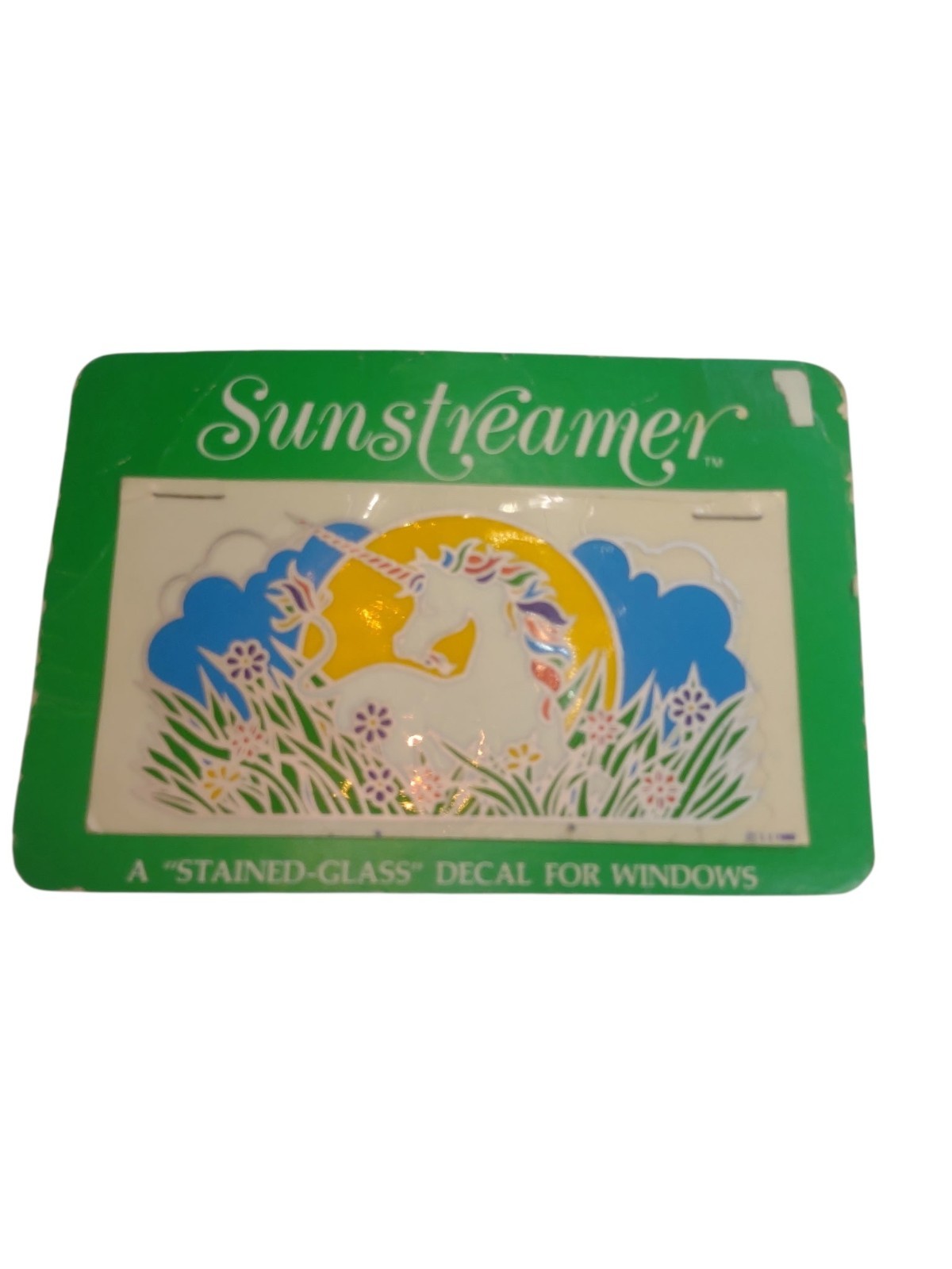 NEW Vintage Sunstreameer Stained Glass Effect Unicorn Window Decal Multicolor