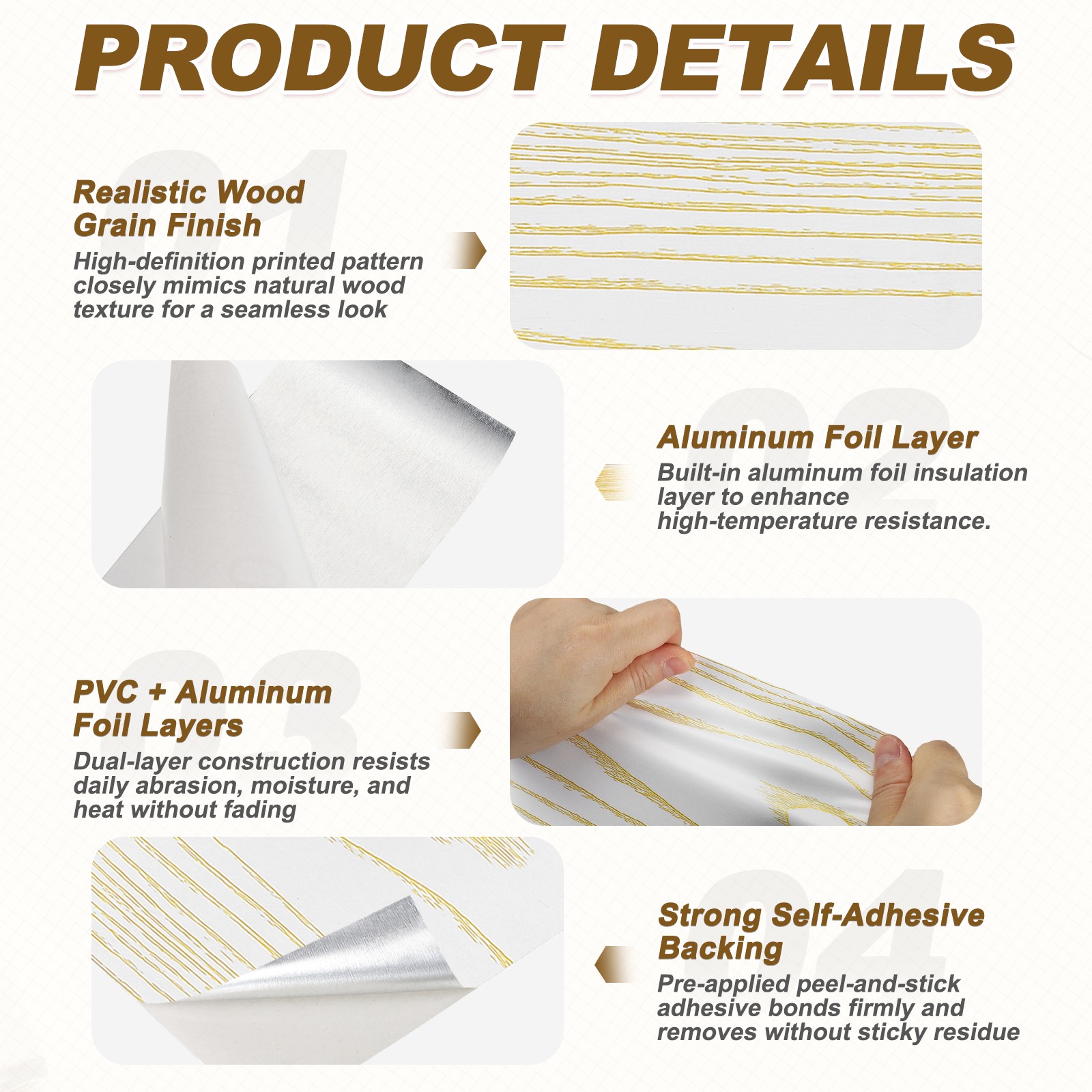 Wood Grain Repair Tape, 3.94 Inch x 16.4 ft Self Adhesive, Yellow Oak