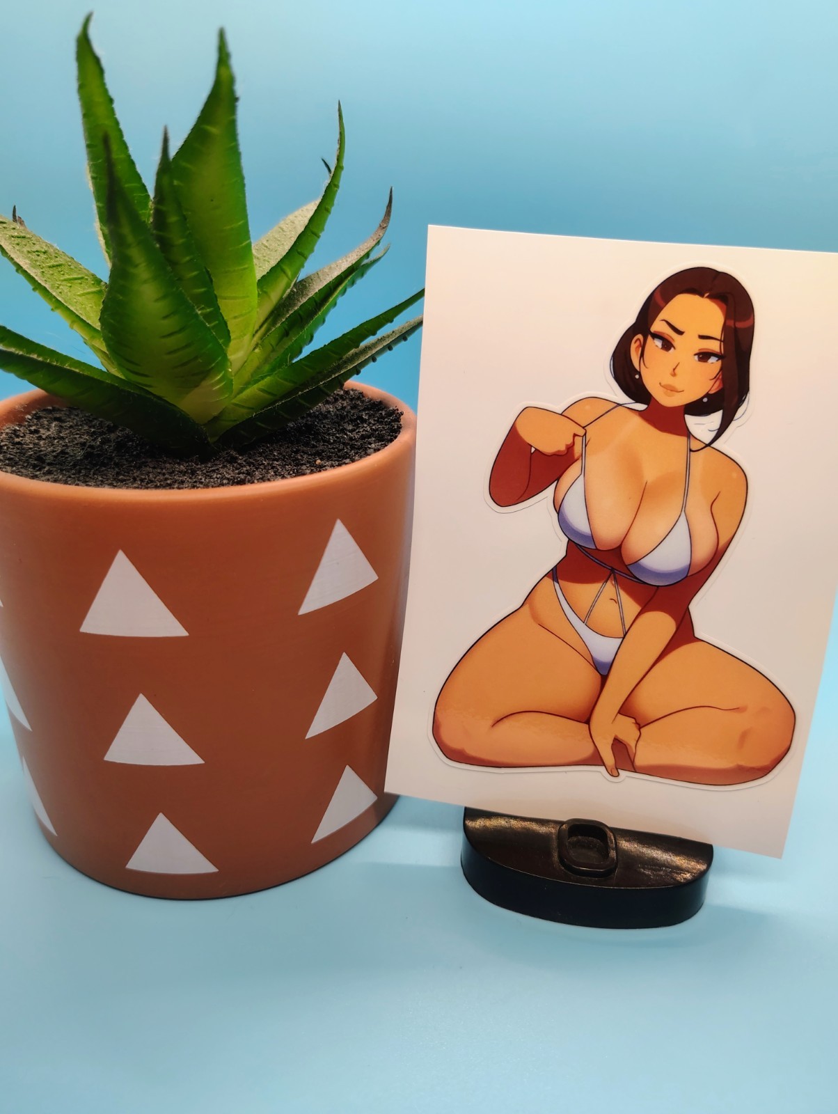 (4.5 Inches) Lewd Anime Girl (Oppai Bikini Girl) – Water-Resistant Vinyl Sticker