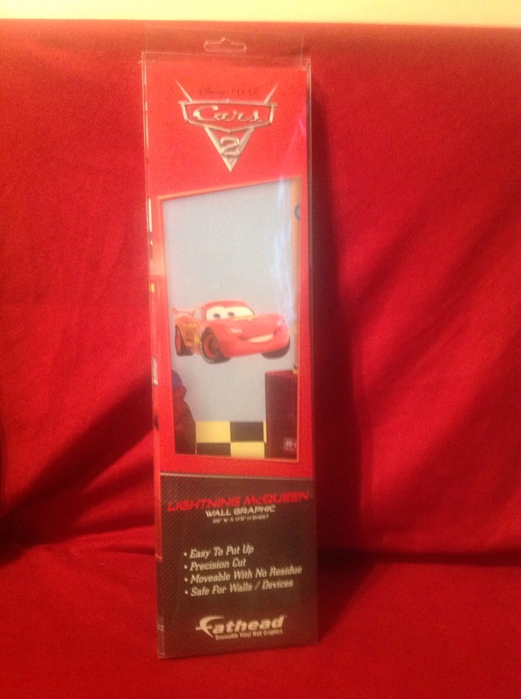 Disney Pixar Cars Lightning Mcqueen Wall Sticker Decal Fathead 26×17 Brand New!