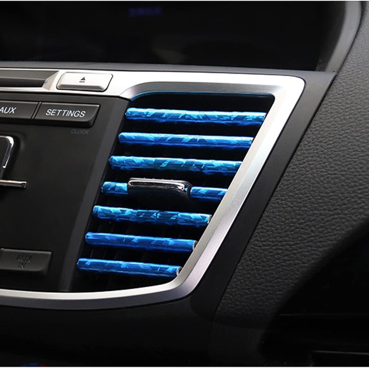 20PCS Car AC Vent Trim Strips, Ice Blue, Bendable Waterproof Air Vent Decoration