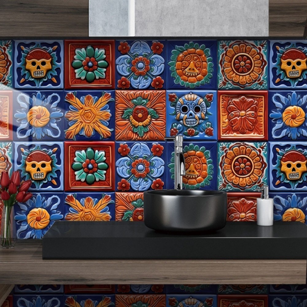 Refresh Your Interior with 20pcs Mexican for TILE Decals for Walls and Furniture