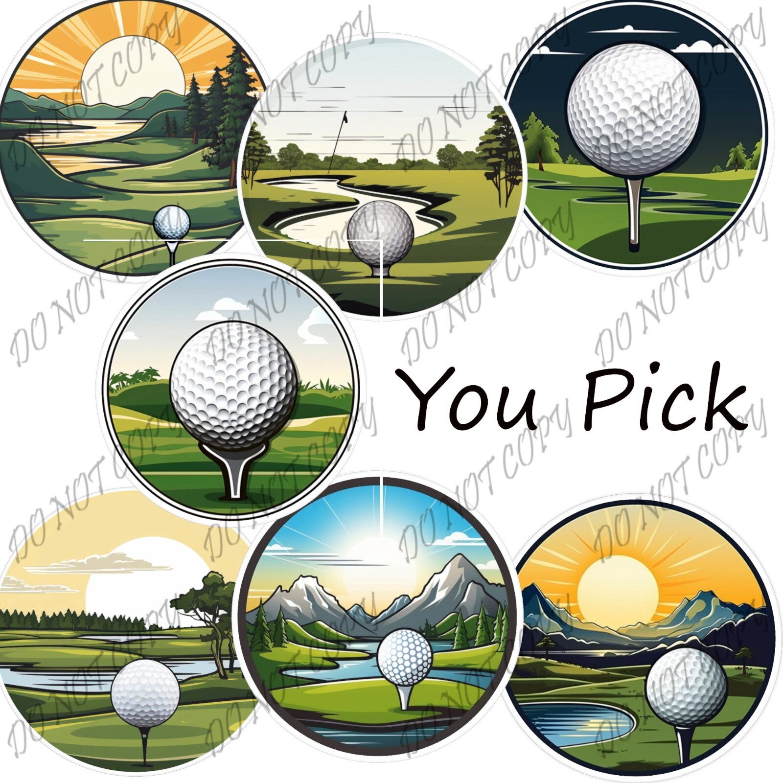 Laminated Vinyl Decal Die Cut Sticker – Golf Lovers Lot – Made in USA