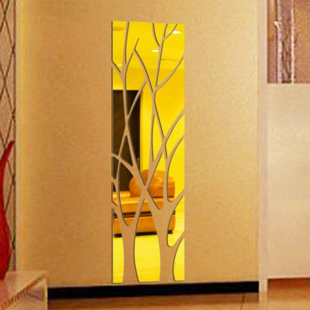 Large 3D Mirror Wall Sticker Home Living Room New Decoration TreeArt Removable