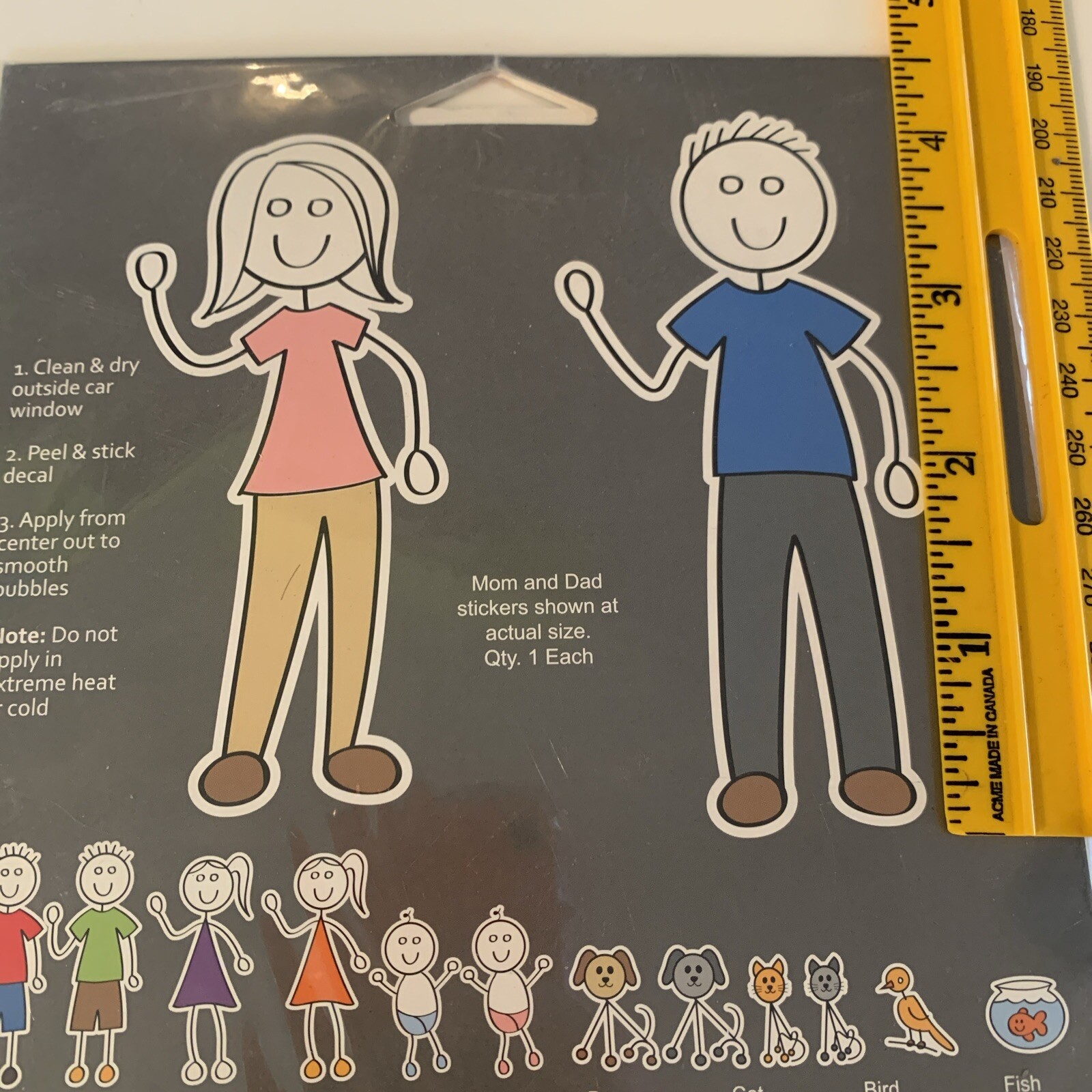 NEW Cool Family Stickers Car Window 18 Pack Mom Dad Kids Boys Girls Pets Sports
