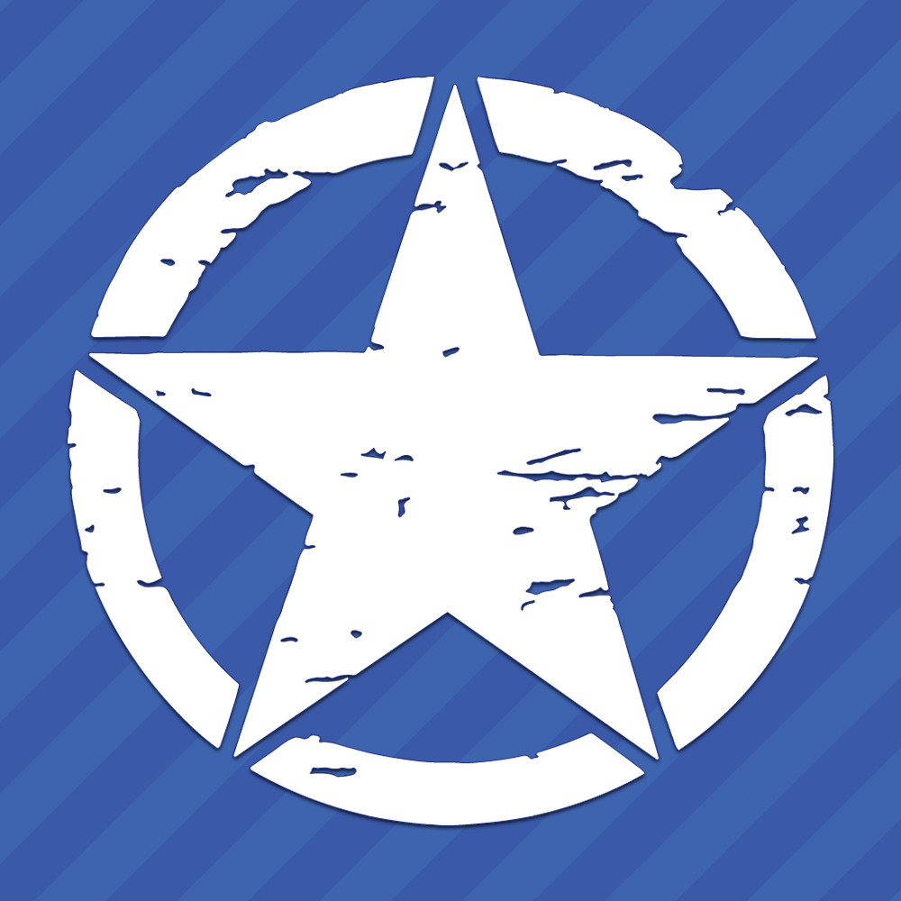Army Military Star Distressed Tattered Vinyl Decal Sticker