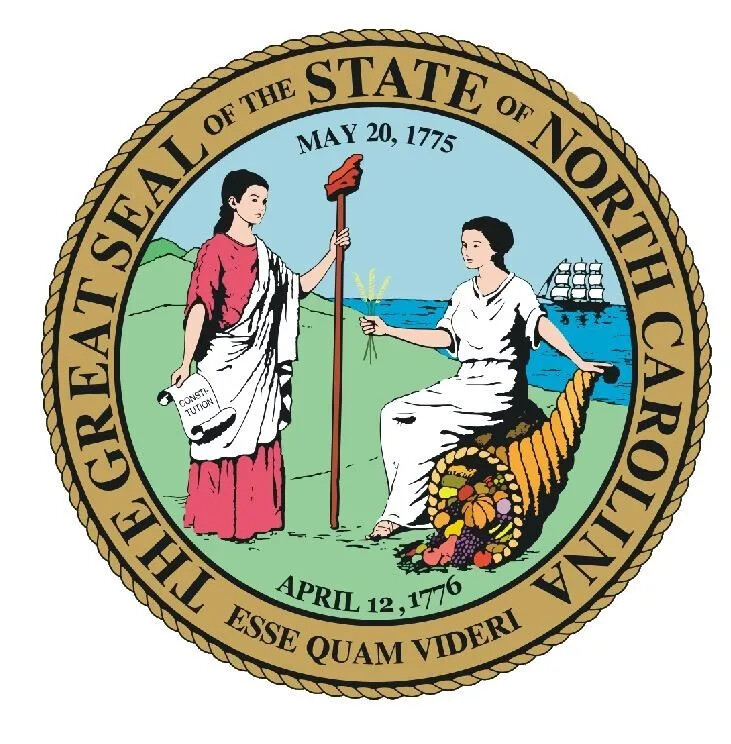 North Carolina State Seal Sticker Decal R550